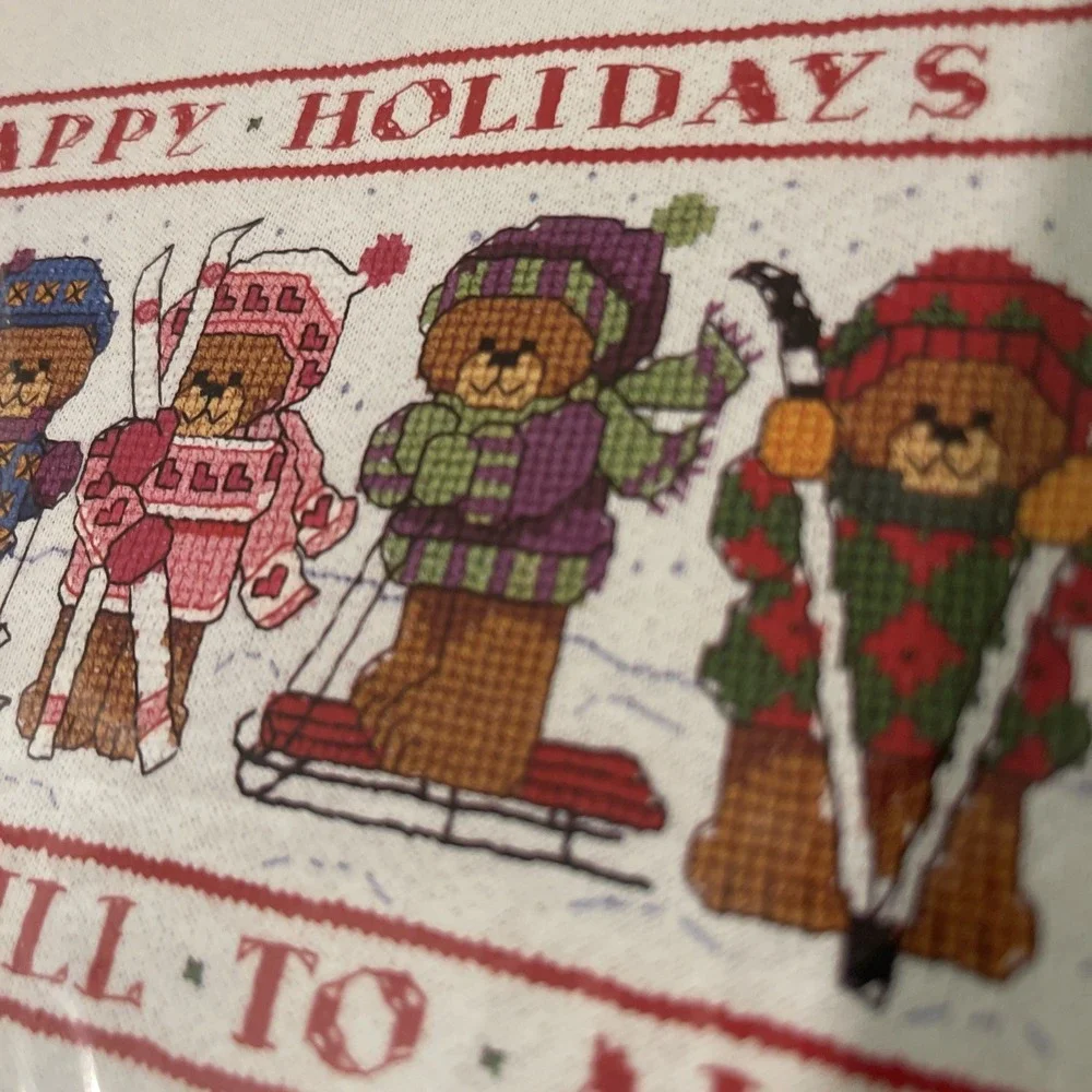 NEW Sunset Counted Cross Stitch Kit 18350 Holiday Snow Bears Complete Christmas
